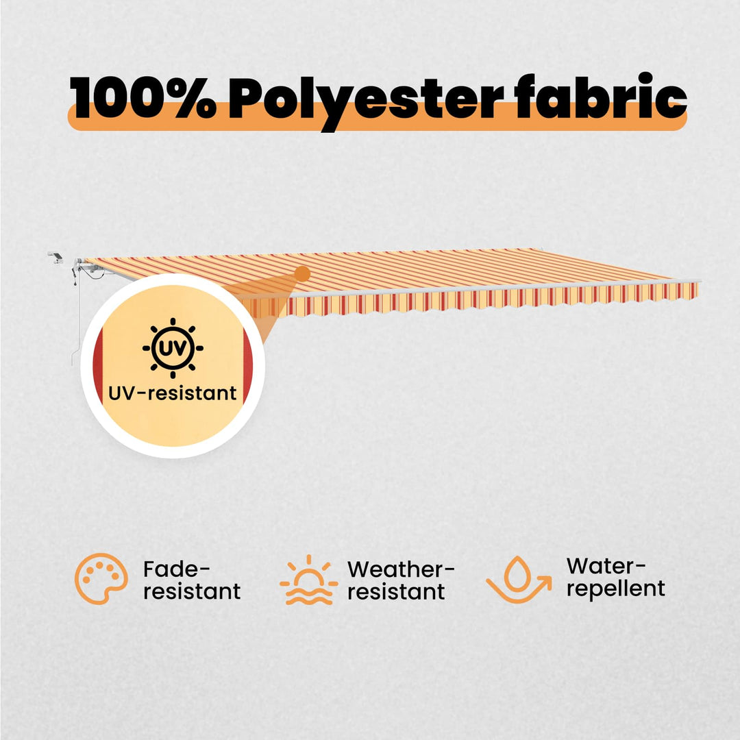 Udtrækkelig markise Gul og orange 600 × 350 cm Polyester