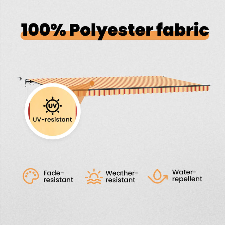 Udtrækkelig markise Gul og orange 600 × 350 cm Polyester