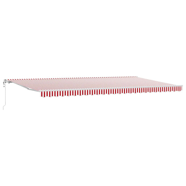 Udtrækkelig markise Rød og Hvid 600 × 350 cm Stof og aluminium