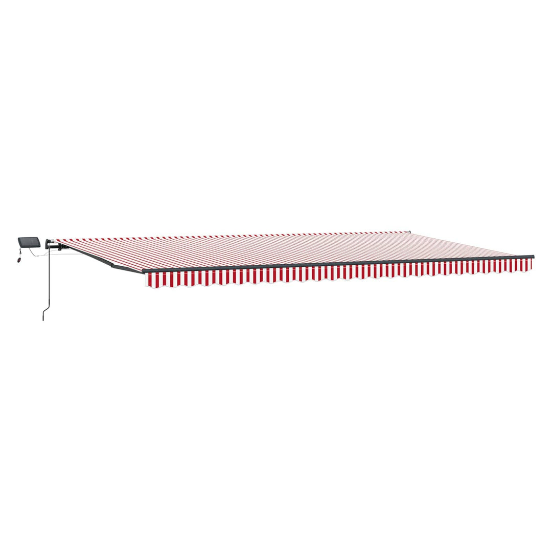 Udtrækkelig markise Rød og Hvid 600 × 350 cm Stof og aluminium