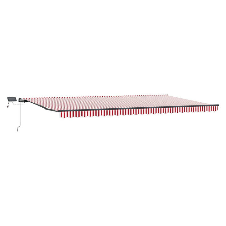 Udtrækkelig markise Rød og Hvid 600 × 350 cm Stof og aluminium