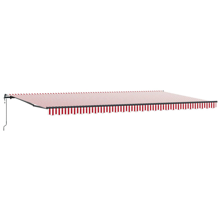Udtrækkelig markise Rød og Hvid 600 × 350 cm Stof og aluminium