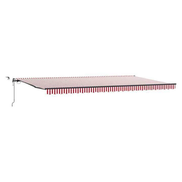 Udtrækkelig markise Rød og Hvid 600 × 350 cm Polyester