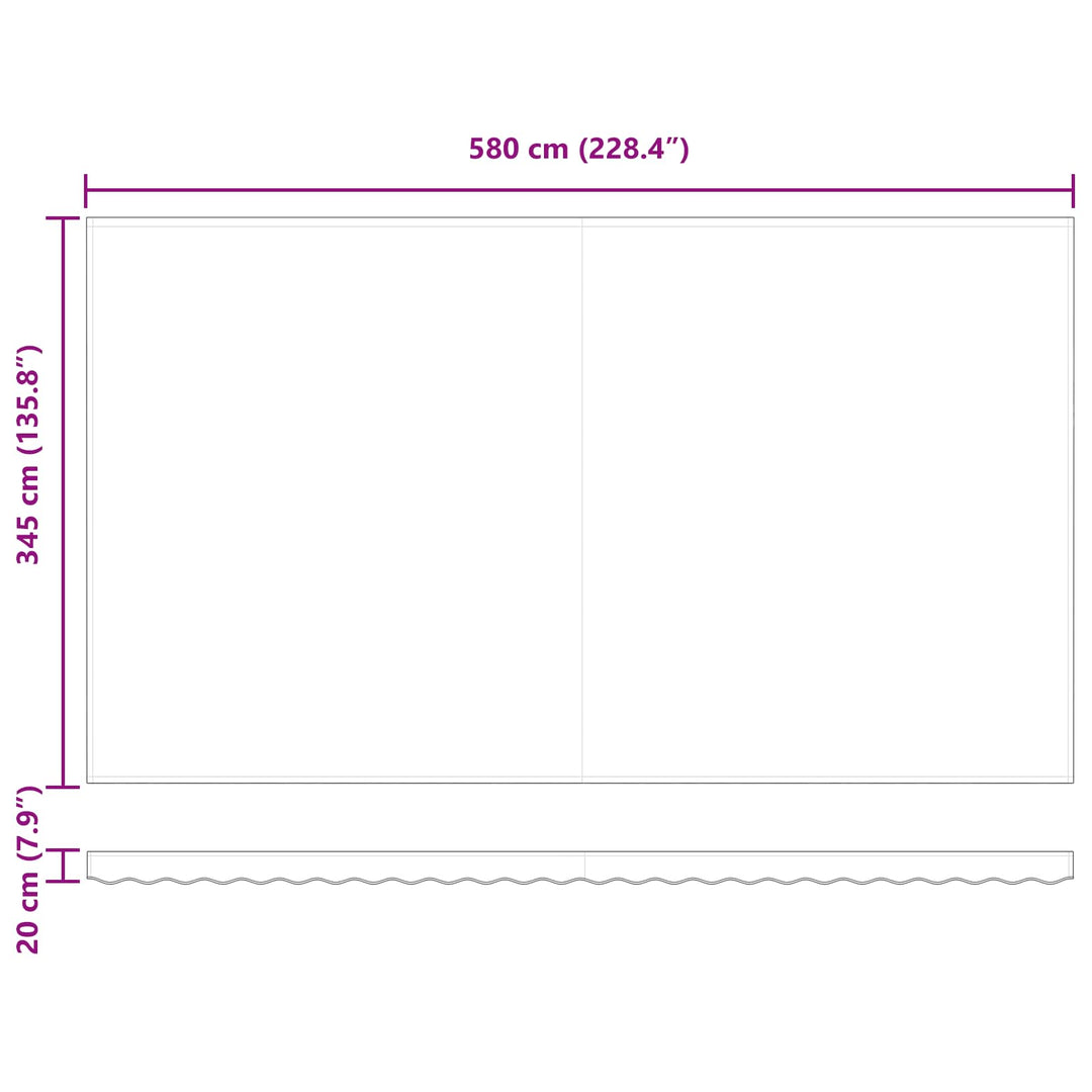 Udtrækkelig markise Flerfarvet 600 × 350 cm