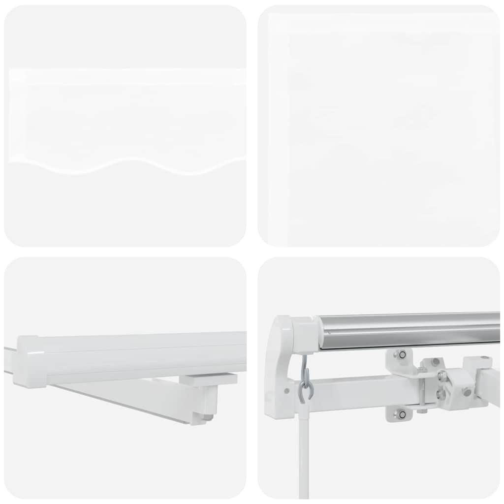 Udtrækkelig markise Hvid 600 × 350 cm Stof og aluminium