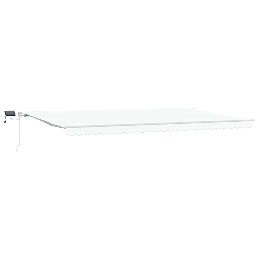 Udtrækkelig markise Hvid 600 × 350 cm Stof og aluminium