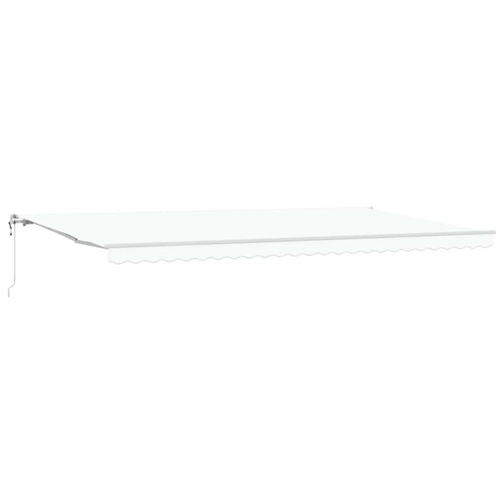 Udtrækkelig markise Hvid 600 × 350 cm Stof og aluminium