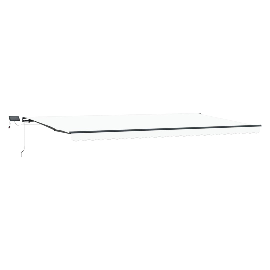 Udtrækkelig markise Hvid 600 × 350 cm Stof og aluminium