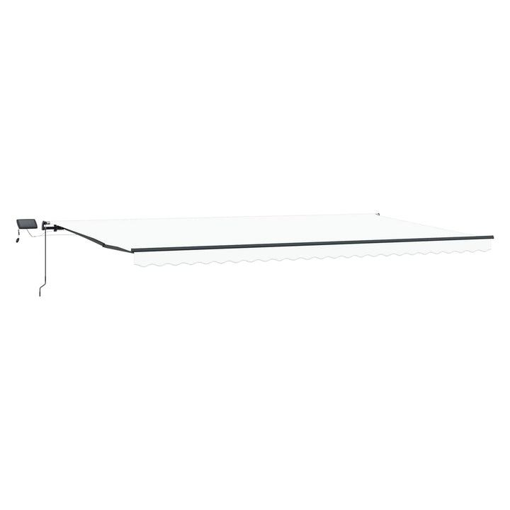 Udtrækkelig markise Hvid 600 × 350 cm Stof og aluminium