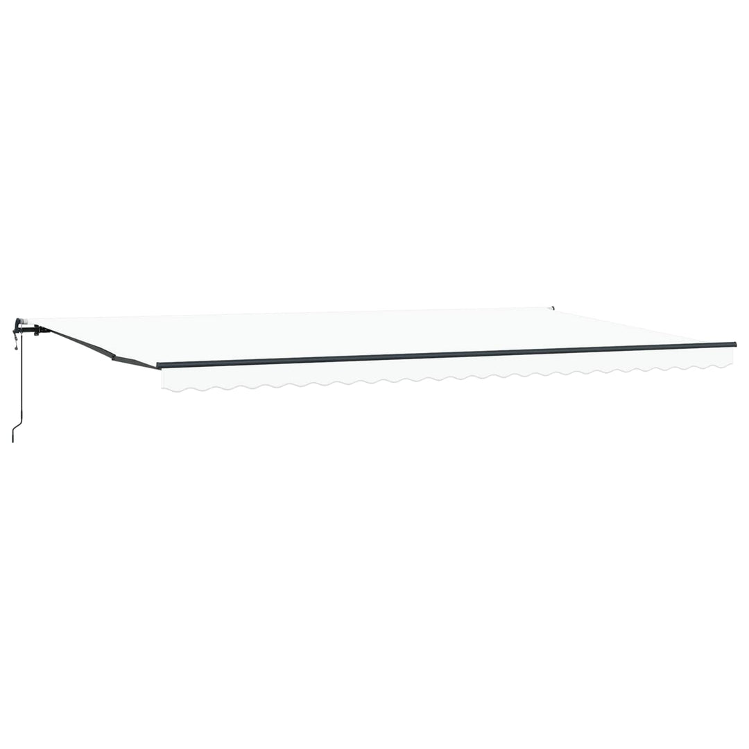 Udtrækkelig markise Hvid 600 × 350 cm Stof og aluminium