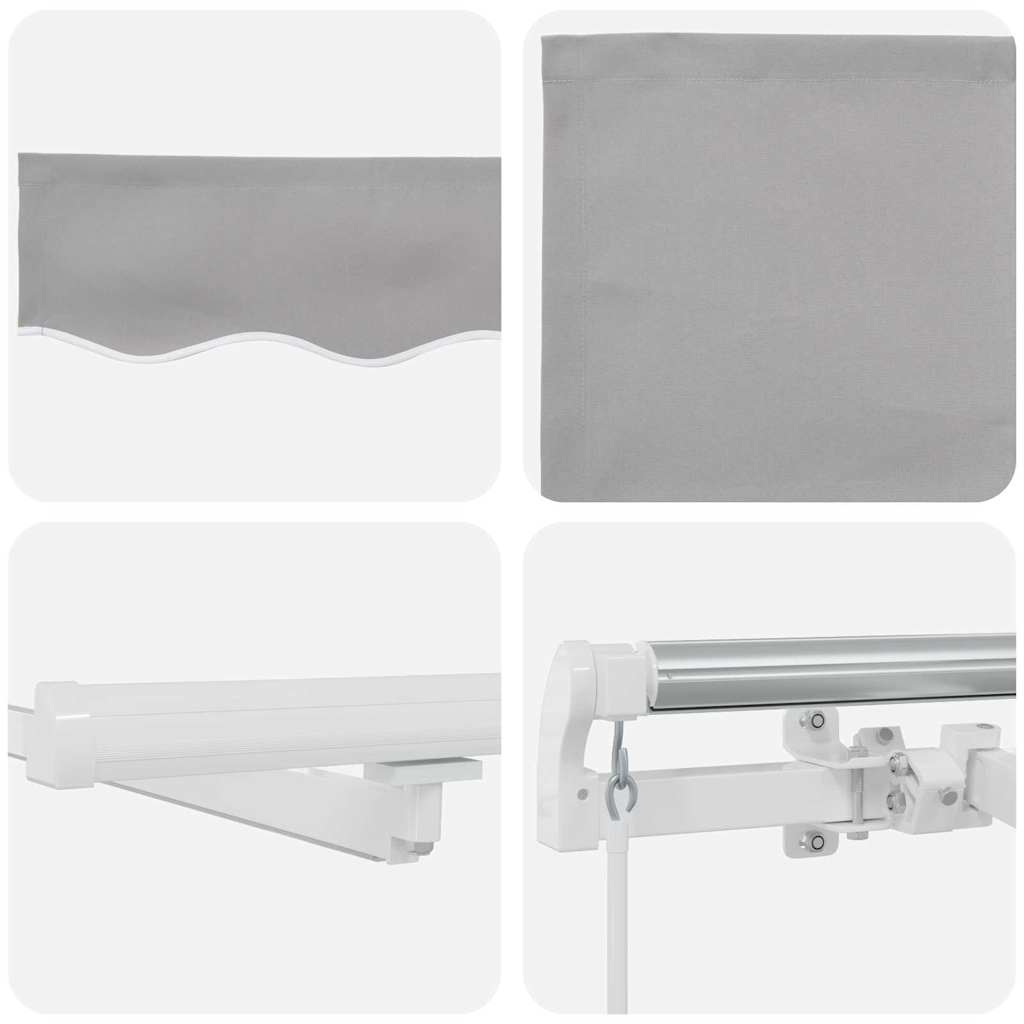 Udtrækkelig markise Lysegrå 600 × 350 cm Stof og aluminium