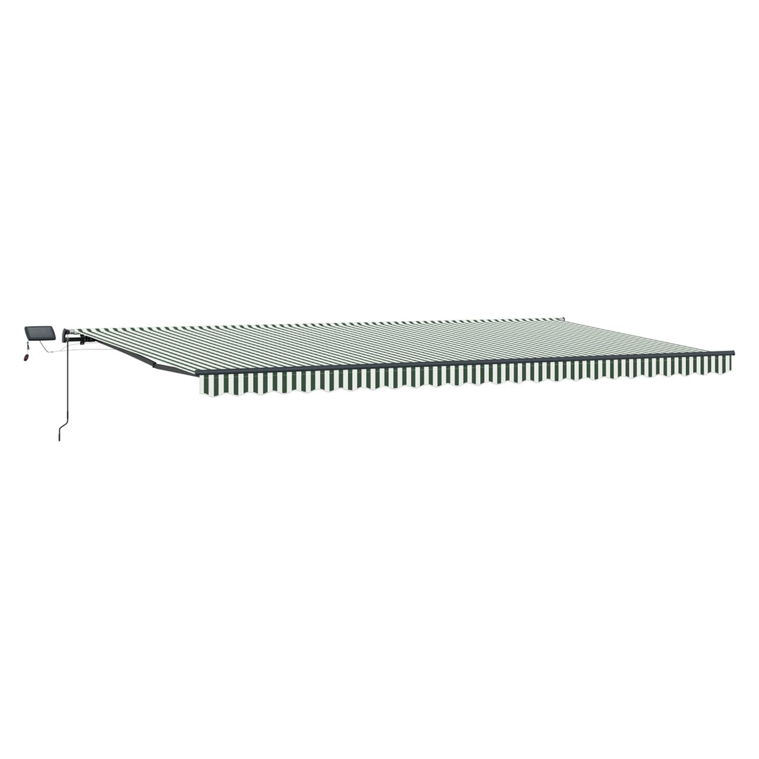 Udtrækkelig markise Grøn og Hvid 600 × 350 cm Stof og aluminium