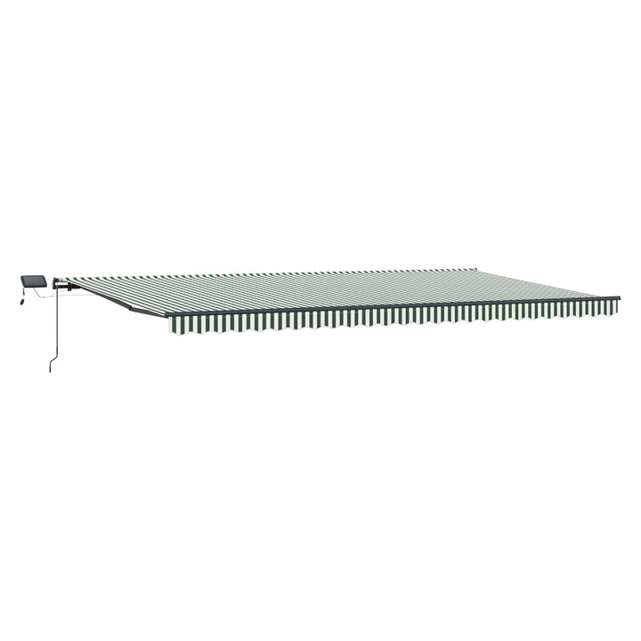 Udtrækkelig markise Grøn og Hvid 600 × 350 cm Stof og aluminium