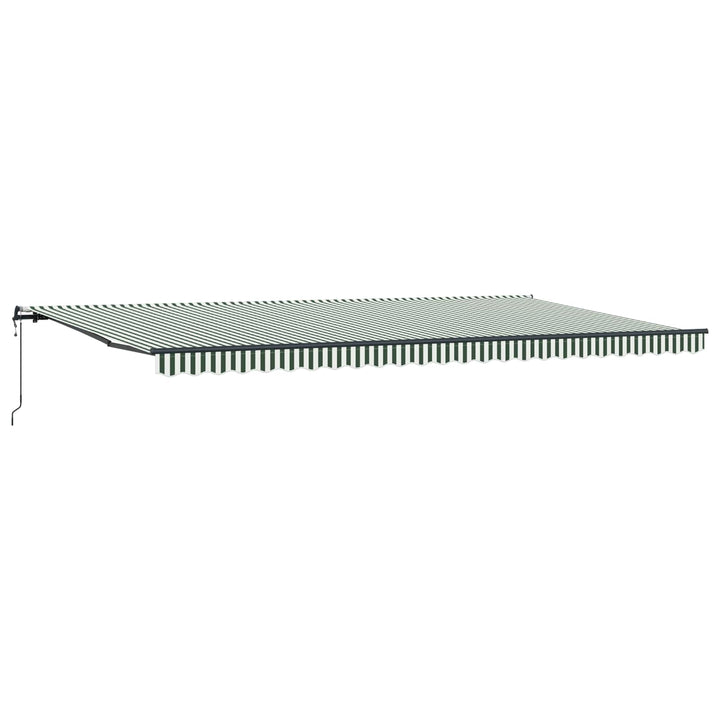 Udtrækkelig markise Grøn og Hvid 600 × 350 cm Stof og aluminium