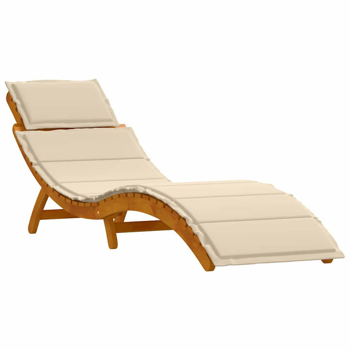 Liggestol med pude 2 pcs Beige Massivt Akacietræ