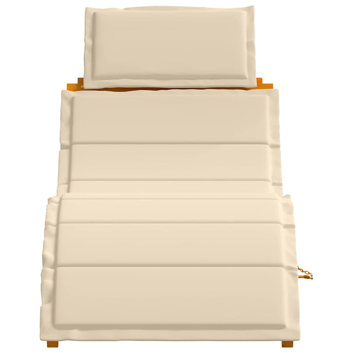 Liggestol med pude 2 pcs Beige Massivt Akacietræ