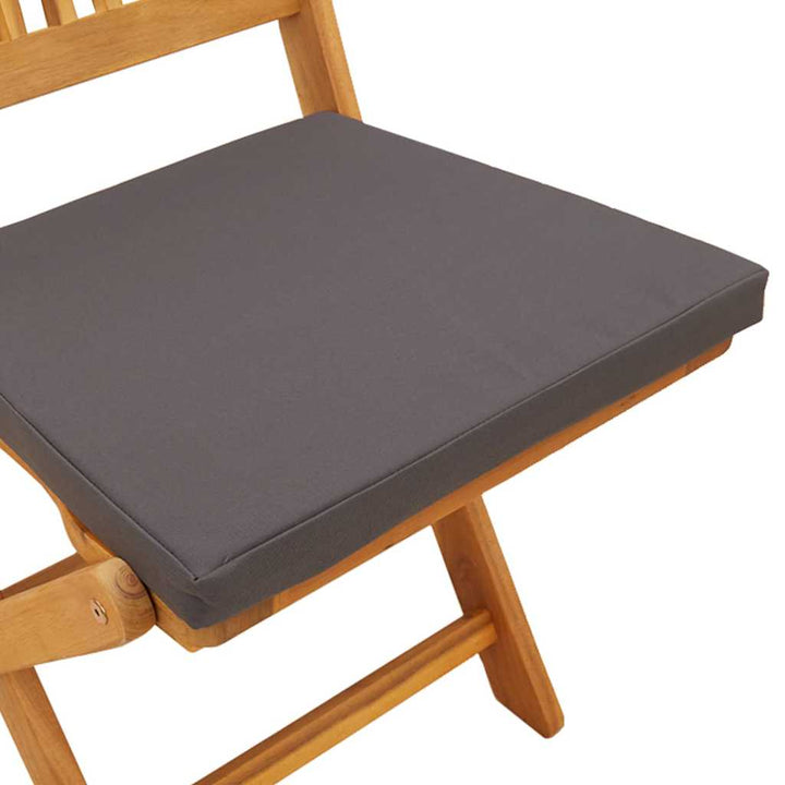 Sammenklappelig stol med pude 2 pcs Brun Massivt akacietræ