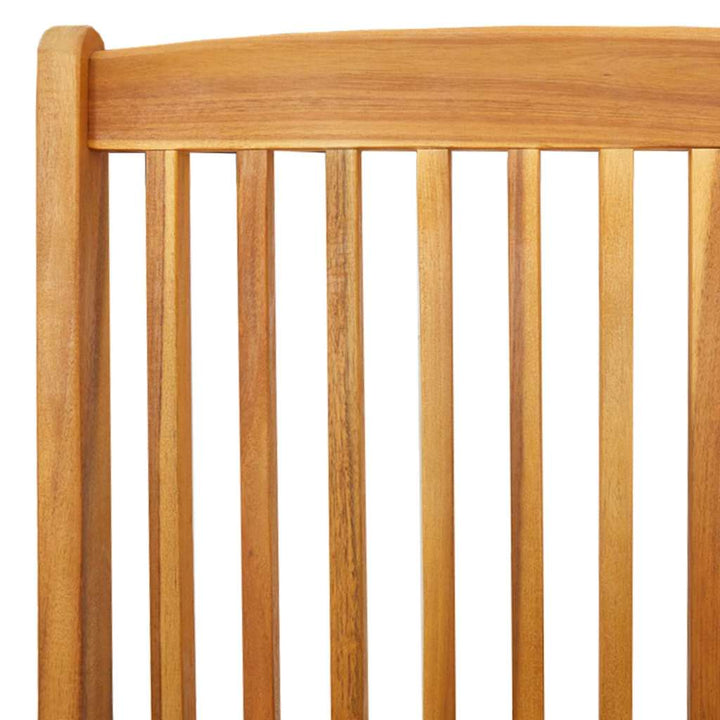 Sammenklappelig stol med pude 2 pcs Brun Massivt akacietræ