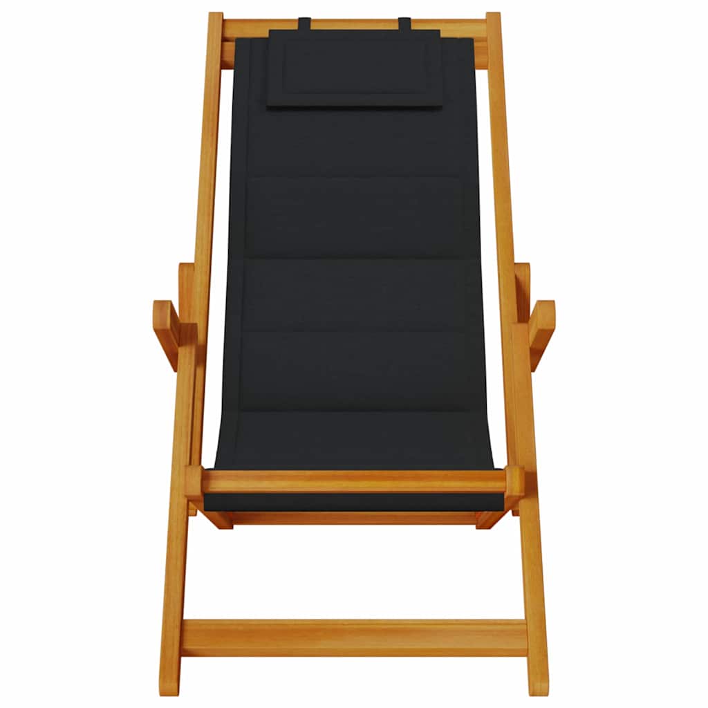 Strandstol 2 stk. Brun Massivt Akacietræ