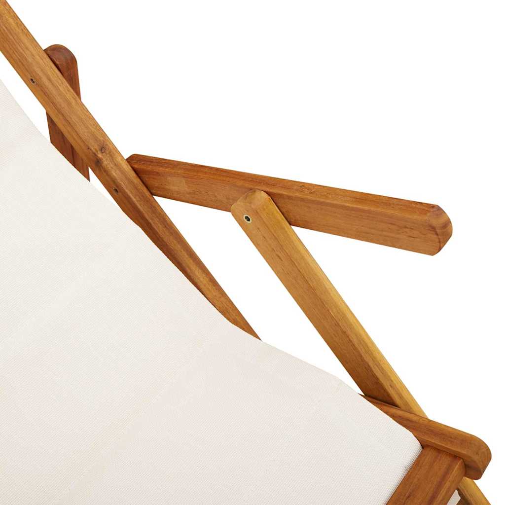 Strandstol med pude 2 pcs Brun Massivt Akacietræ