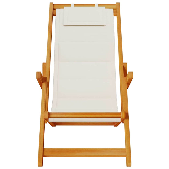 Strandstol med pude 2 pcs Brun Massivt Akacietræ