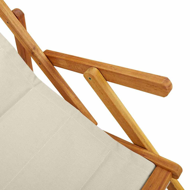 Strandstol med pude 2 pcs Brun Massivt Akacietræ