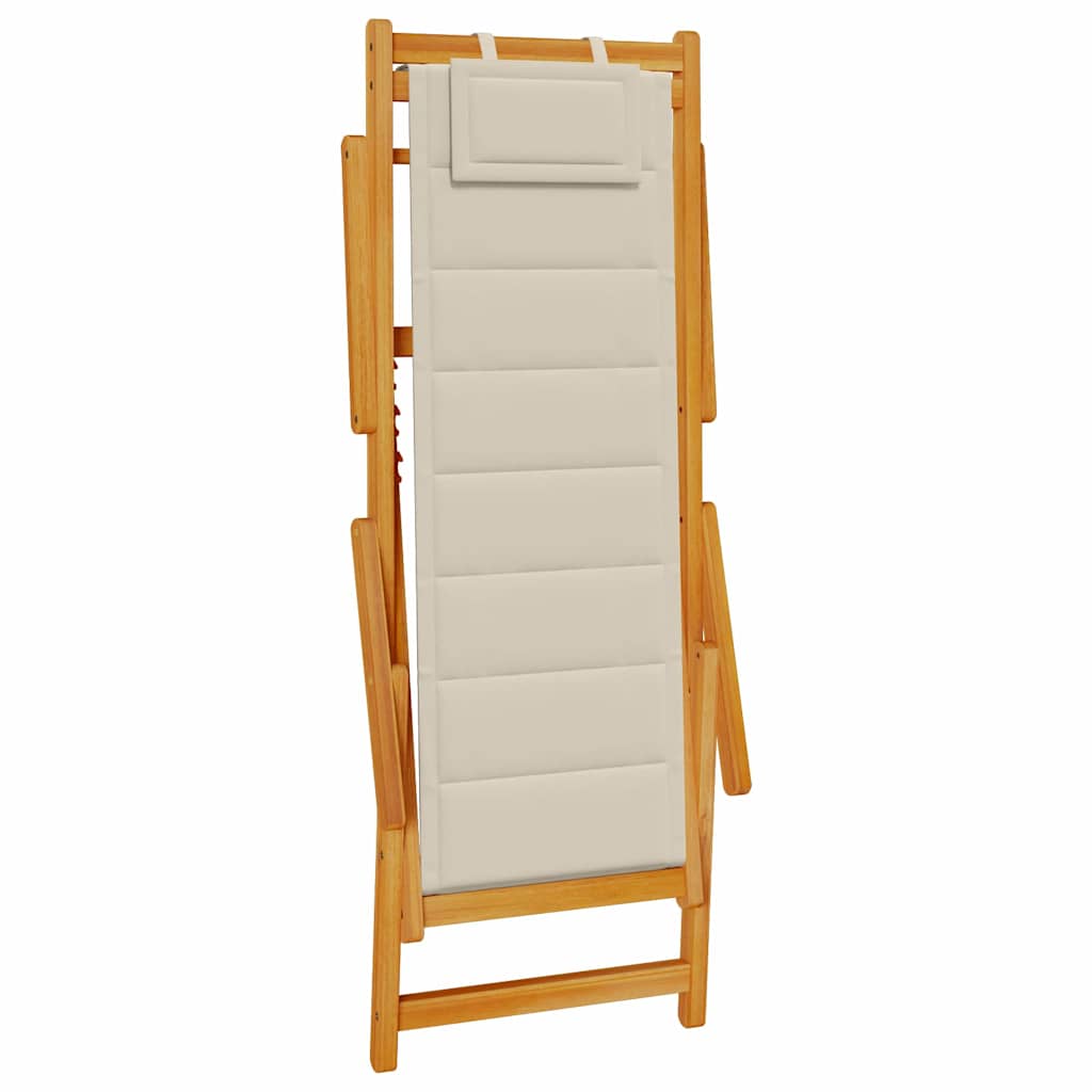 Strandstol med pude 2 pcs Brun Massivt Akacietræ