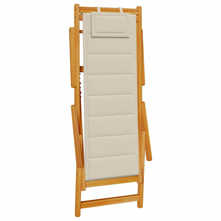 Strandstol med pude 2 pcs Brun Massivt Akacietræ