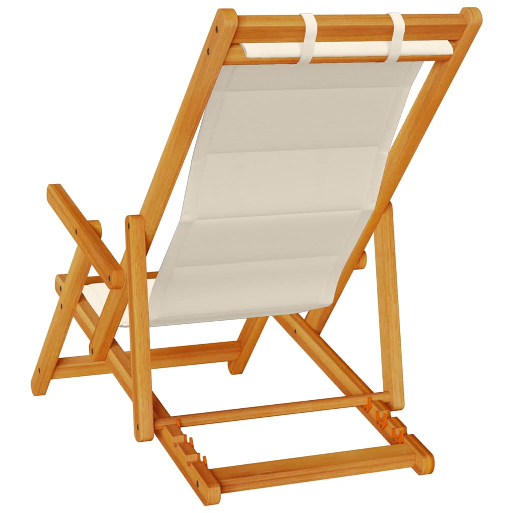 Strandstol med pude 2 pcs Brun Massivt Akacietræ