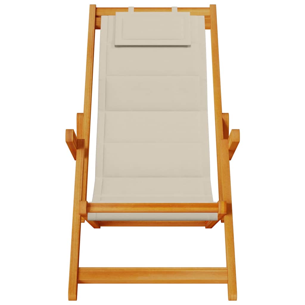 Strandstol med pude 2 pcs Brun Massivt Akacietræ