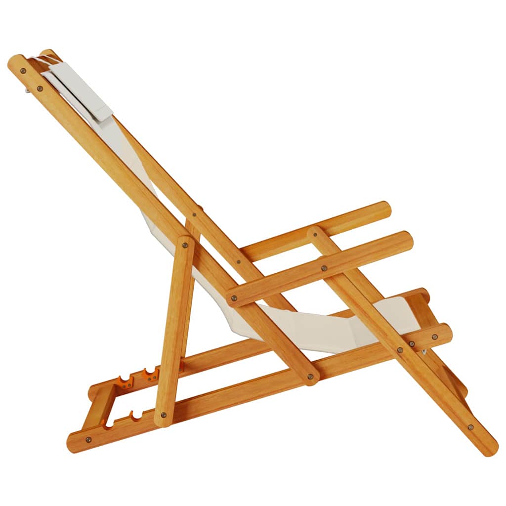 Strandstol med pude 2 pcs Brun Massivt Akacietræ