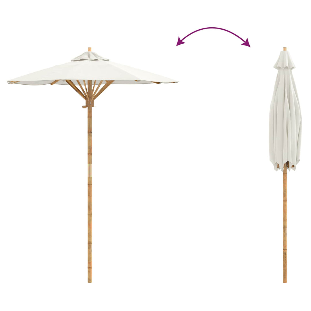 Havesol Ø 150 x 210 cm Bambus Rund Cremehvid