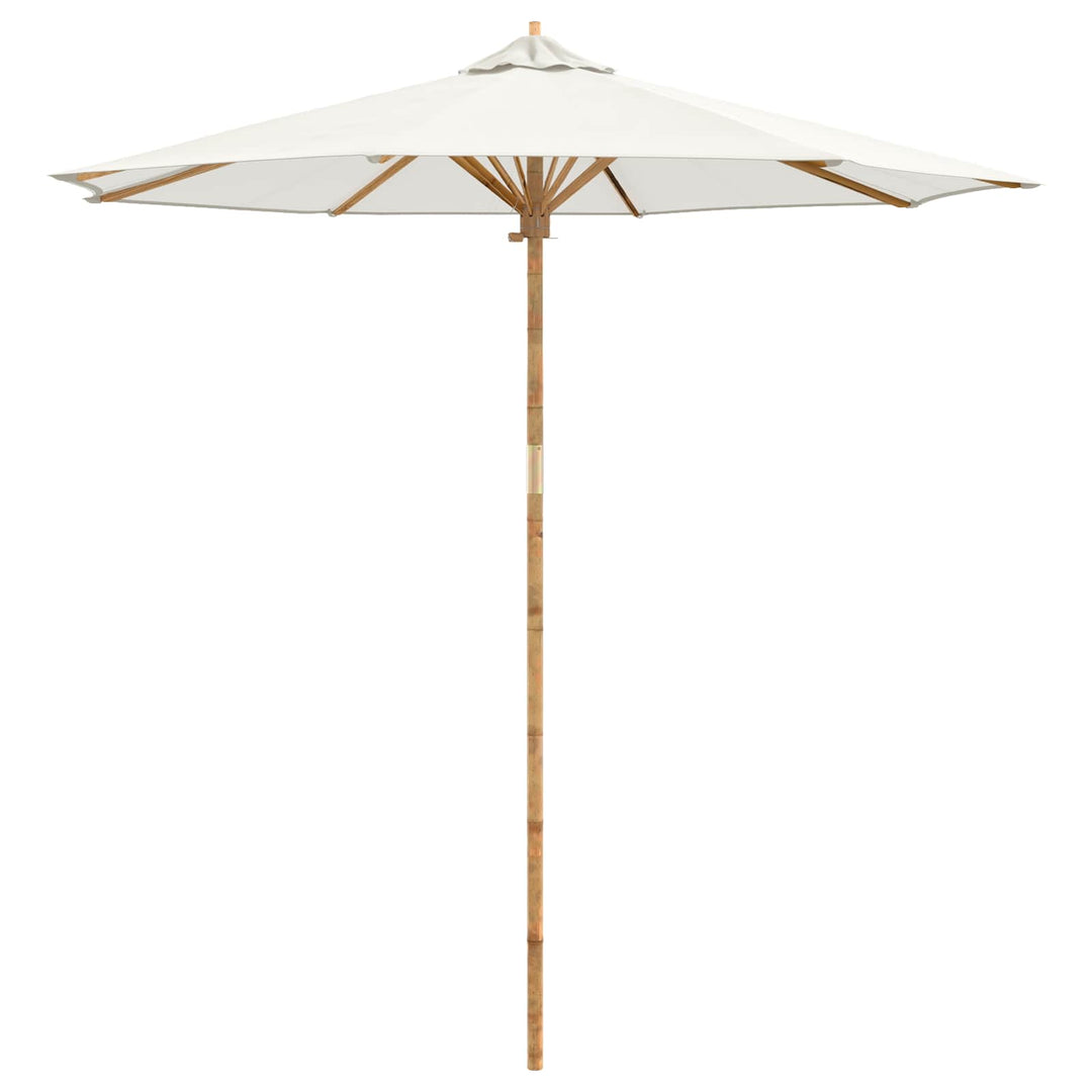 Havesol Ø 240 x 260 cm Bambus Rund Cremehvid
