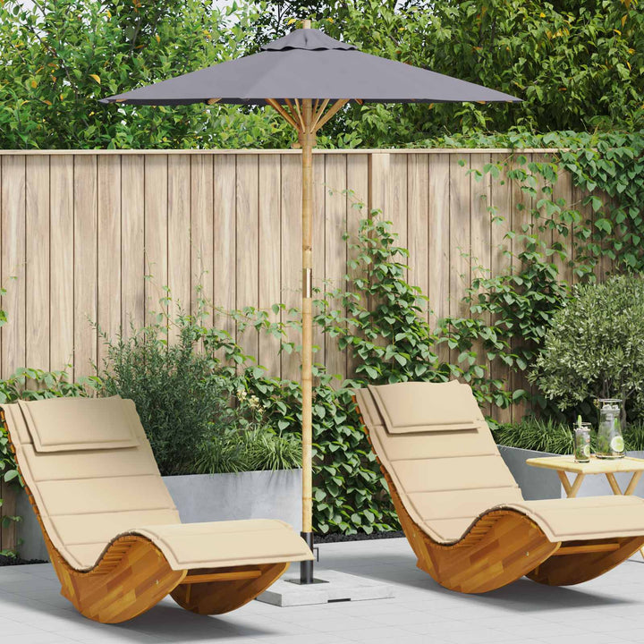 Havesol Ø 180 x 230 cm Bambus Rund Mørkegrå