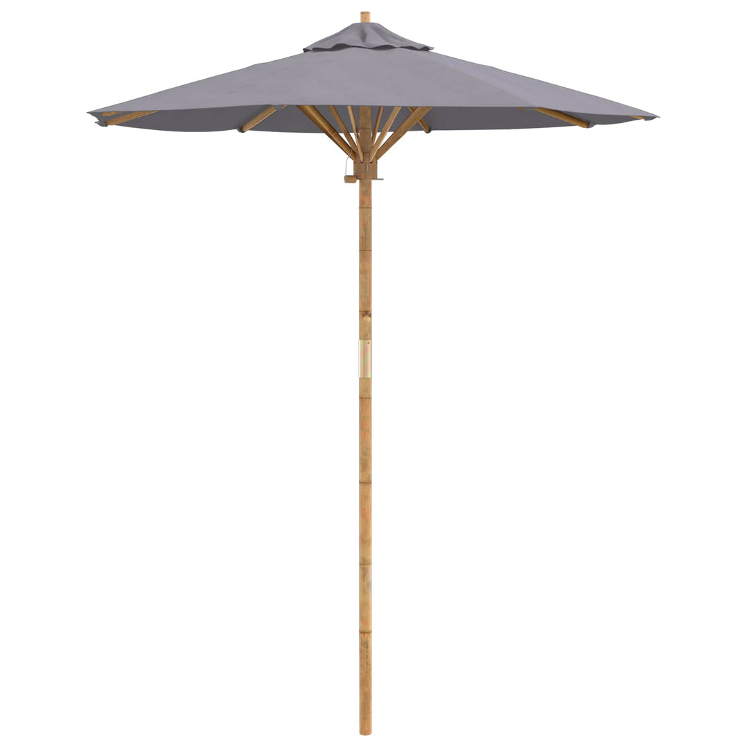 Havesol Ø 180 x 230 cm Bambus Rund Mørkegrå