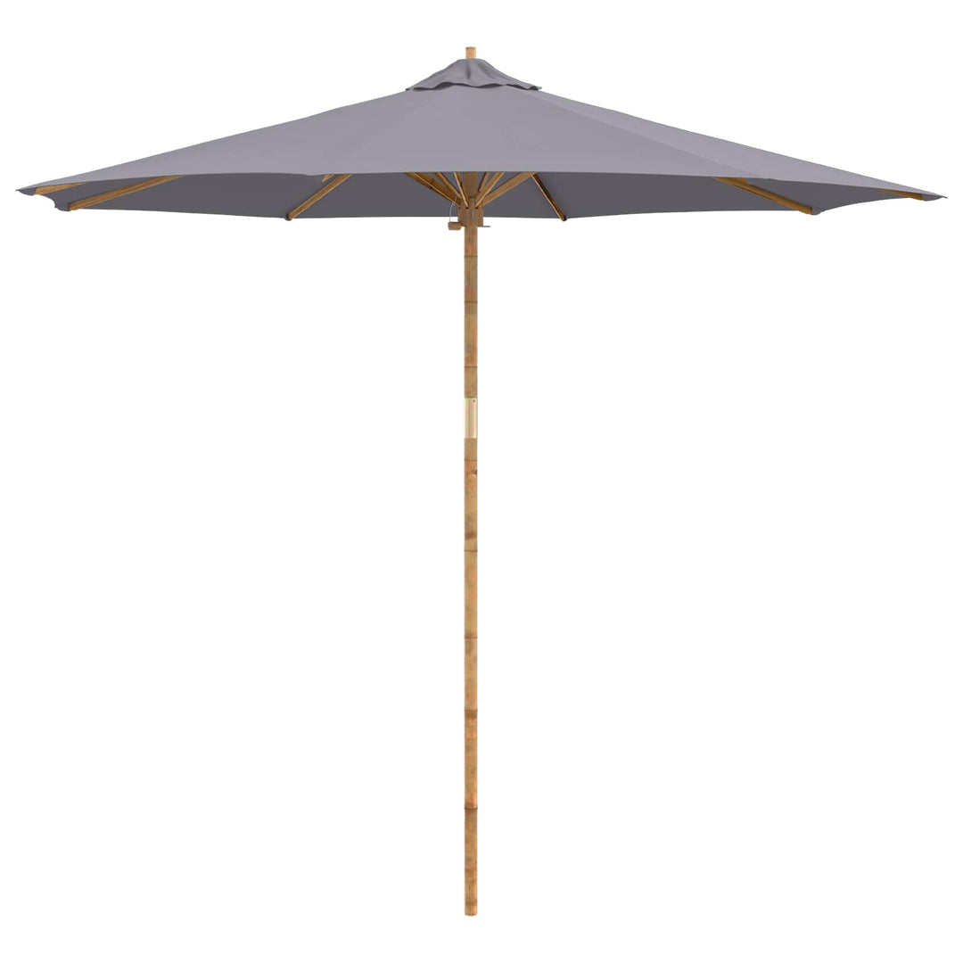 Havesol Ø 270 x 260 cm Bambus Rund Mørkegrå