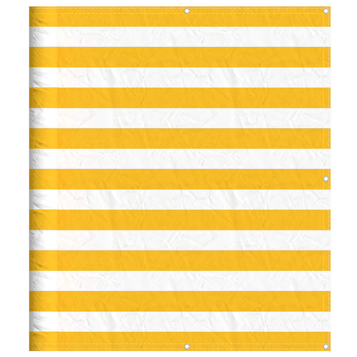 altanafskærmning gul og hvid stribe 120x700 cm