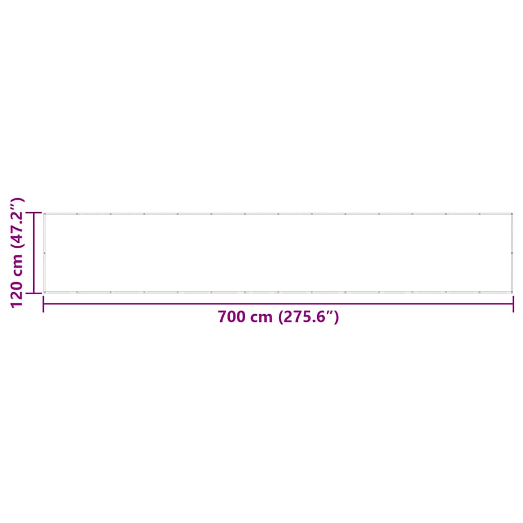 altanafskærmning gul og hvid stribe 120x700 cm