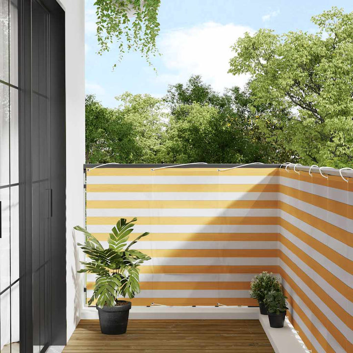 altanafskærmning gul og hvid stribe 120x1000 cm