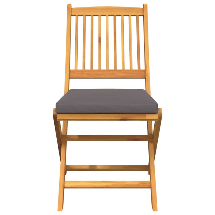Sammenklappelig stol med pude 4 pcs Grå 49 x 57.5 x 92cm