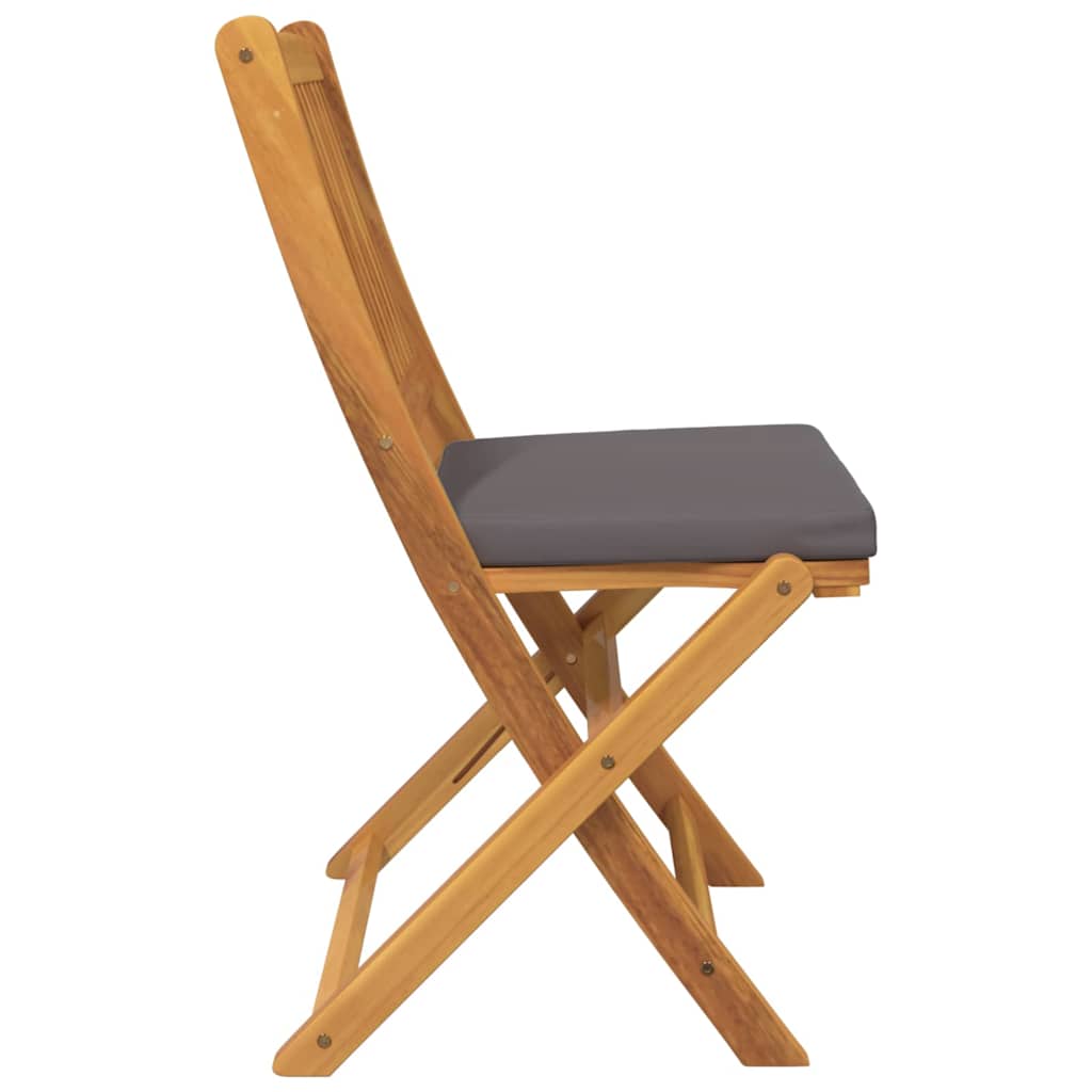 Sammenklappelig stol med pude 4 pcs Grå 49 x 57.5 x 92cm