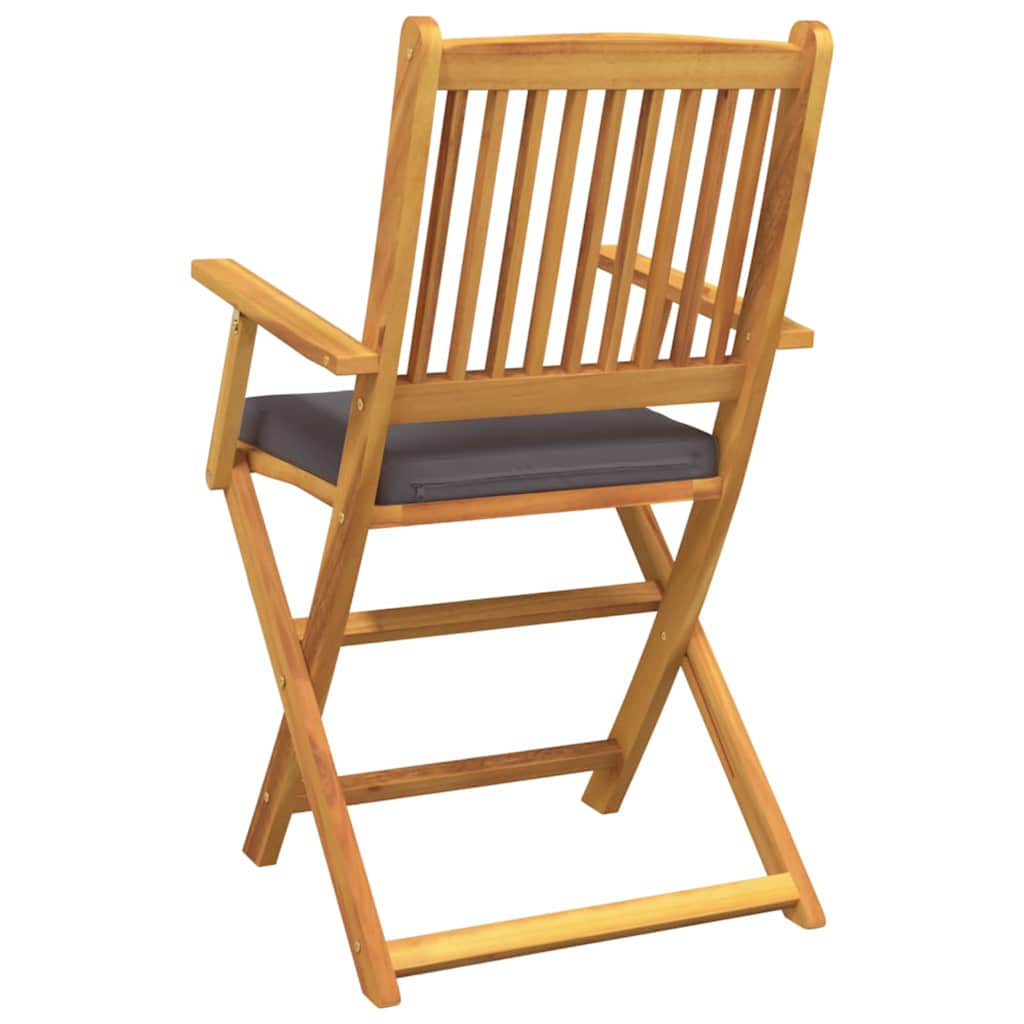Sammenklappelig stol med pude 4 pcs Grå 49 x 57.5 x 92cm