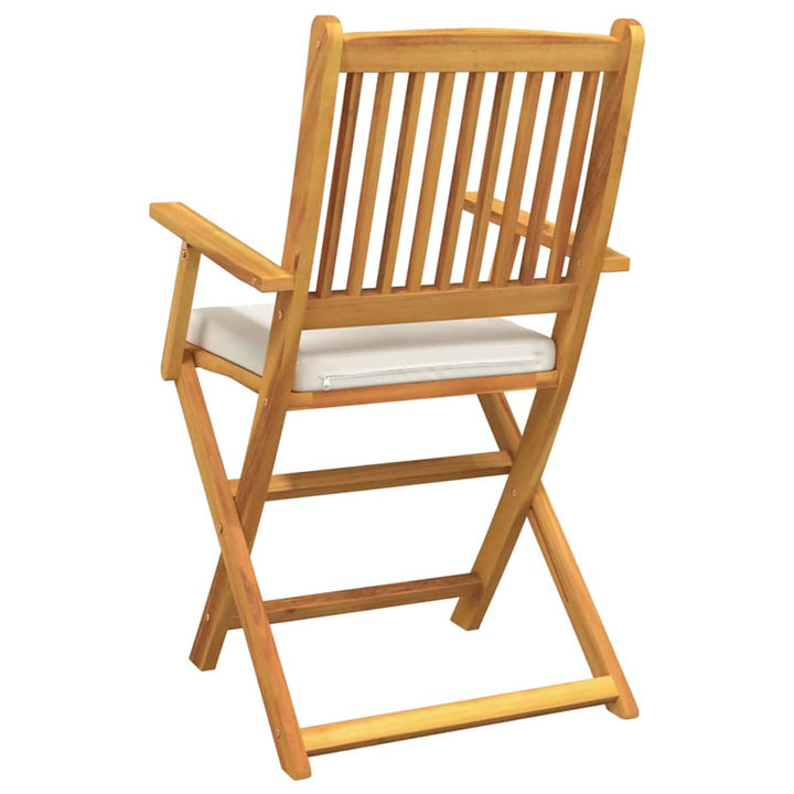 Sammenklappelig stol med pude 6 pcs Hvid 49 x 57.5 x 92cm