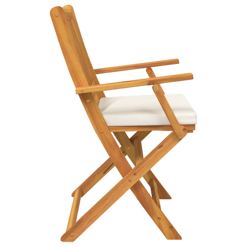 Sammenklappelig stol med pude 6 pcs Hvid 49 x 57.5 x 92cm