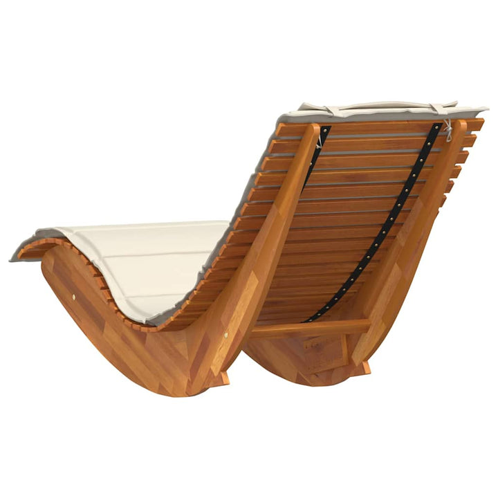 Solstol med pude 2-person 2 pcs Brun Massivt Akacietræ