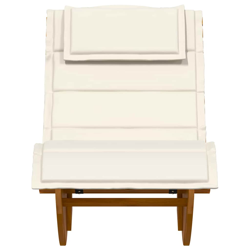 Solstol med pude 2-person 2 pcs Brun Massivt Akacietræ