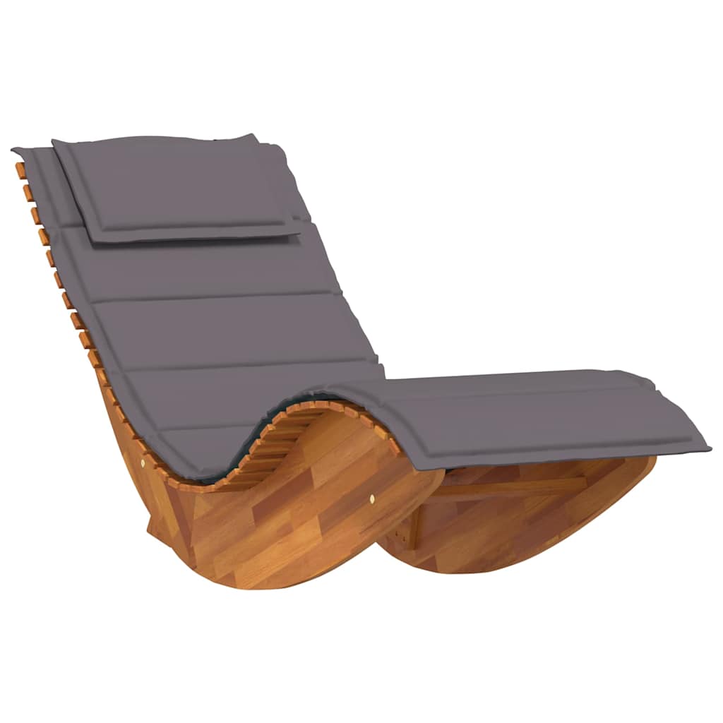Solstol med pude 2-person 2 pcs Brun Massivt Akacietræ