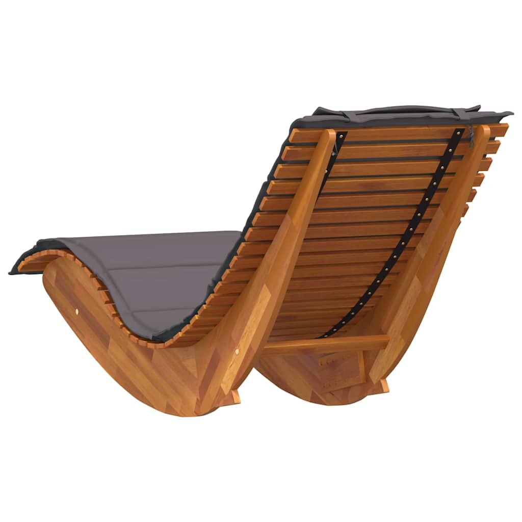 Solstol med pude 2-person 2 pcs Brun Massivt Akacietræ