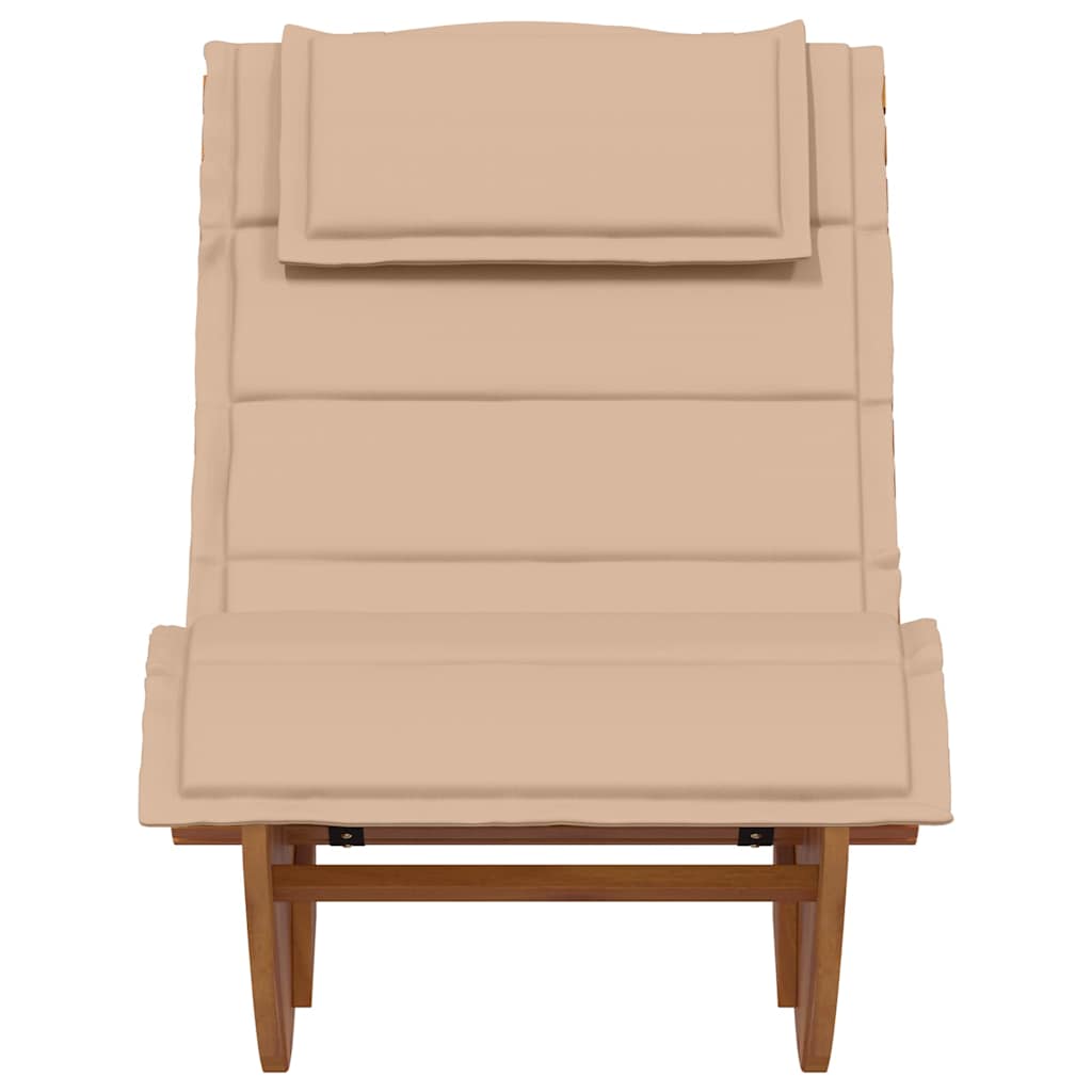Solstol med pude 2-person 2 pcs Brun Massivt Akacietræ