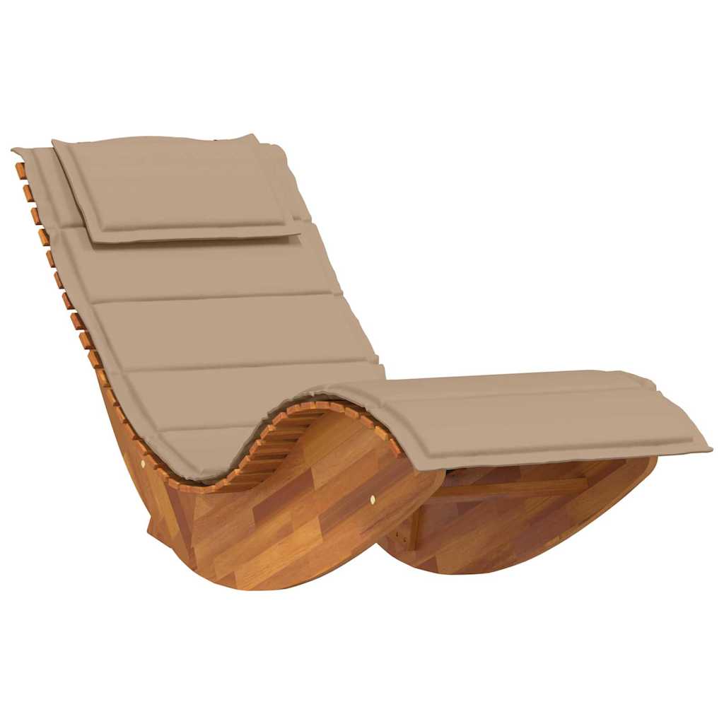 Solstol med pude 2-person 2 pcs Brun Massivt Akacietræ